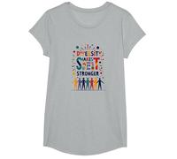 La Diversidad Nos Hace más Fuertes: celebración de Unidad inclusiva Camiseta, Niñas, Gris Jaspeado, Grande