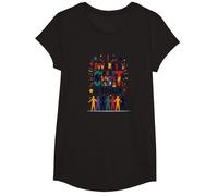 La Diversidad Nos Hace más Fuertes: celebración de Unidad inclusiva Camiseta, Niñas, Negro, Grande