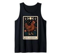 La Divertida Carta de Tarot de The Clucker Chicken Farm Farmer Camiseta sin Mangas