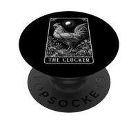 La Divertida Carta de Tarot de The Clucker Chicken Farm Farmer PopSockets PopGrip Adhesivo