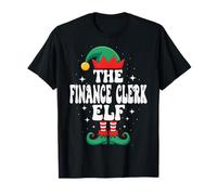 La Divertida Familia navideña de The Finance Clerk Elf Camiseta