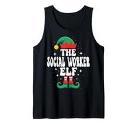 La Divertida Familia navideña de The Social Worker Elf Camiseta sin Mangas