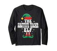 La Divertida Familia navideña de The Substitute Teacher Elf Manga Larga