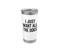 La divertida Navidad de I Just Want All The Dogs para amantes de los perros Vaso térmico de acero inoxidable de doble pared