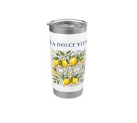 La Dolce Vita Ciao Italia Limones Costa Amalfi Gráfico Vaso térmico de acero inoxidable de doble pared