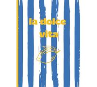 LA DOLCE VITA Journal d'écriture A5 esthétique, carnet ligné à droite pour journaling, le travail, les voyages, l'école, 70 pages numérotées, 15.2 x 21 cm