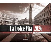 La Dolce Vita Kalender 2026 | Italienische Lebensart: Stimmungsvoller Italien-Kalender im großen Querformat (54x42 cm) | Fotos in Schwarz-Weiß/Sepia