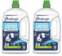 LA DROGUERIA - Detergente Líquido con Bicarbonato 2.27 L - Quitamanchas Potente - Eficaz en Agua Fría - Sin Colorantes - Para Pieles Sensibles - 95% Ingredientes Naturales - Aroma Fresco
