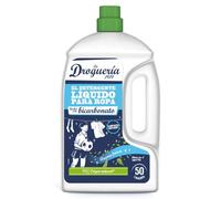 LA DROGUERIA - Detergente Líquido con Bicarbonato 2.27 L - Quitamanchas Potente - Eficaz en Agua Fría - Sin Colorantes - Para Pieles Sensibles - 95% Ingredientes Naturales - Aroma Fresco