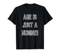 La Edad es Solo un número Motivacional Camiseta gráfica económica, Hombre, Negro, L
