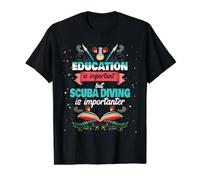 La educación es Importante, Pero el Buceo es Importante - Camiseta gráfica económica, Hombre, Negro, L