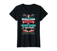 La educación es Importante, Pero el Buceo es Importante - Camiseta gráfica económica, Mujer, Negro, XS