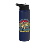 La educación es importante, pero la pesca es importante Stainless Steel Insulated Water Bottle