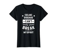 La Enfermedad celíaca no Puede Romper mi espíritu Camiseta gráfica económica, Mujer, Negro, M