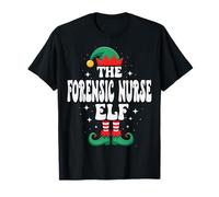La Enfermera forense Elfo Divertido Navidad a Juego Familia Camiseta
