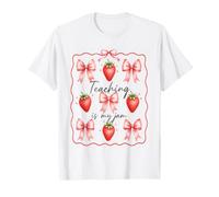 La enseñanza es mi Mermelada Coqueta Arco de Fresa de Regreso a la Escuela Camiseta