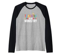 La enseñanza es mi Ministerio Dios Maestro Cristiano de Regreso a la Escuela Camiseta Manga Raglan