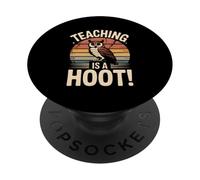 La enseñanza es un búho común Retro Vintage PopSockets PopGrip Adhesivo