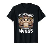 La enseñanza me da alas Maestro Búho Educación Camiseta