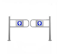 La Entrada del Mercado Cuenta con una Puerta batiente automática de Acero Inoxidable Que se Abre 90° y Tiene un diseño de Cierre automático, Adecuado para Puertas metálicas en Tiendas y Come