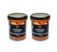 LA ERMITA Codorniz Suprema en Escabeche, Receta Tradicional con Aceite de Oliva y Especias, Lista para Comer, Sin Gluten, Conserva Tarro de Vidrio, Para Aperitivos y Ensaladas 325 g (Pack 2 unidades)