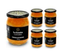 LA ERMITA Fabada Asturiana, Receta Tradicional con Fabes, Chorizo, Panceta y Morcilla, Sin Gluten, Conserva en Tarro de Vidrio, Lista para Calentar 550 g, (Pack 4 unidades)