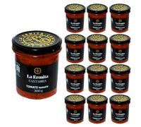 LA ERMITA Salsa de Tomate, Con 80% Tomate Natural, Cebolla, Ajo y Aceite de Oliva, Sin Conservantes ni Gluten, Tarro de Vidrio 300 g (Pack 12 unidades)