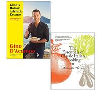 La escapada italiana al Adriático de Gino por Gino D'Acampo y los fundamentos de la cocina italiana clásica por Marcella Hazan Colección de 2 libros