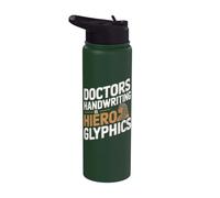 La escritura a mano de los médicos es jeroglífico - Funny Nurse Hospital Stainless Steel Insulated Water Bottle