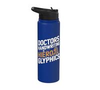 La escritura a mano de los médicos es jeroglífico - Funny Nurse Hospital Stainless Steel Insulated Water Bottle