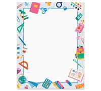 La escuela actual es el papel de la letra de los nios Cool - Papeles de papelera de cumpleaos con diseos decorativos de fronteras de bordes impri