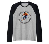 La Escuela es Importante, Pero el esquí es Importante esquí Divertido Camiseta Manga Raglan