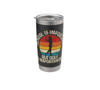 La escuela es importante, pero el golf golfista Vaso térmico de acero inoxidable de doble pared