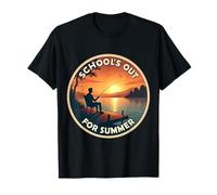 La escuela está fuera de verano Maestro Estudiante Fisher Pesca Pescado Camiseta