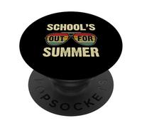 La Escuela está Fuera para el Verano Gafas de Sol Retro Vibes de Vacaciones PopSockets PopGrip Adhesivo