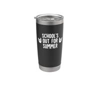 La escuela está fuera para las vacaciones de verano Divertido maestro divertido Vaso térmico de acero inoxidable de doble pared