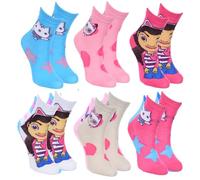 La Esencia Gabby's Doll House Calcetines para Niña, Set de 6 Calcetines Clasicos de Algodón, Talla EU 23/26