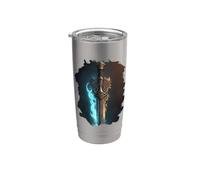La espada legendaria de la valentía, la magia y la victoria. Vaso térmico de acero inoxidable de doble pared