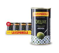La Española - Aceitunas Rellenas de Anchoa Sabor Deluxe I Pack de 12 Unidades Aceitunas Rellenas Deluxe I 150 Gr