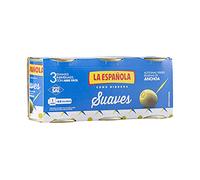 La Española - Pack de Aceitunas Rellenas de Anchoa I Pack de 8 Unidades 3 x 50 Gr I Relleno Sabor Anchoa