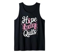 La Esperanza Nunca abandona la Conciencia sobre el cáncer de Mama con Cinta Rosa Camiseta sin Mangas