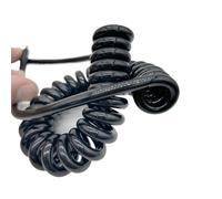 La espiral de resorte espiral puede estirar el cab Cable telescópico de 10 núcleos con resorte en espiral, extensible hasta 1 metro, color negro, calibre 18-22 AWG(20AWG)