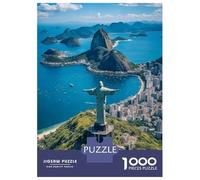 La Estatua de Cristo en Brasil Puzle 1000pcs Cartón Ecológico - para Niños +14 Desarrollo Cognitivo Regalo Cumpleaños Difícil 70x50cm/1000pcs