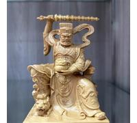 La estatua de madera de Zhao Gongming, el dios de la riqueza en China, es una artesanía de la estatua del Dios Marcial de la Riqueza. Es una decoración de altar feng shui que aporta prosperidad