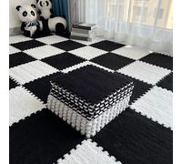 La Estera del Piso de la Espuma del Rompecabezas Que entrelaza con la Frontera 12x12 avanza Lentamente tamaños múltiples Multicolores(Black+White,20Pcs)