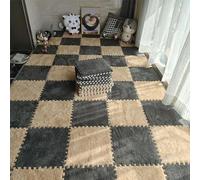 La Estera del Piso de la Espuma del Rompecabezas Que entrelaza con la Frontera 12x12 avanza Lentamente tamaños múltiples Multicolores(Light Brown+Gray,20Pcs)