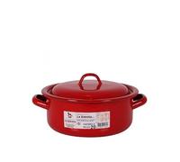 LA ESTRELLA | Cacerola Acero Esmaltado Con Tapa 20Cm Color Rojo - Cacerola de Cocina - Cacerola Apta Inducción - Cacerola Bra Alta Calidad