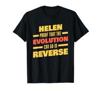 La evolución de Helen Puede IR al revés Nombre Divertido de Helen Camiseta gráfica económica, Hombre, Negro, M