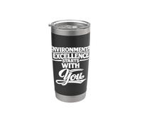 La excelencia ambiental comienza contigo - Regalo para HSSE Vaso térmico de acero inoxidable de doble pared