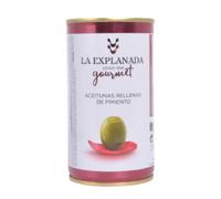 La Explanada Gourmet - Pack 15 uds Aceitunas Rellenas de Pimiento Rojo - Peso Neto Escurrido 2250g - Sabor Exquisito - Aceitunas Aliñadas - Origen Español